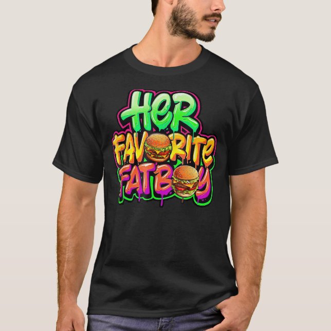 T-shirt Son Fatboy Favori Hamburger Funny Fatboy (Devant)