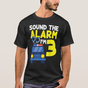 T-shirt Son L'alarme J'ai 3 ans Politique Anniversaire de