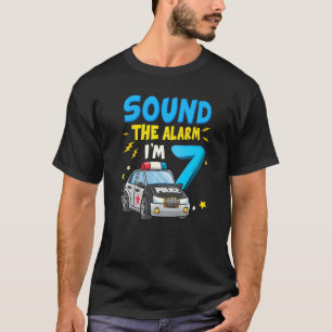 T-shirt Son L'alarme J'ai 7 ans 7e anniversaire Politique
