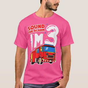 T-shirt Son L'alarme Je suis 3 Camion d'incendie 3e annive