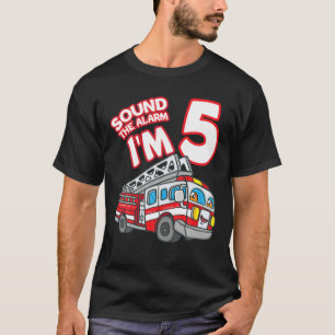 T-shirt Son L'alarme Je suis 5 Pompier Moteur d'incendie 5