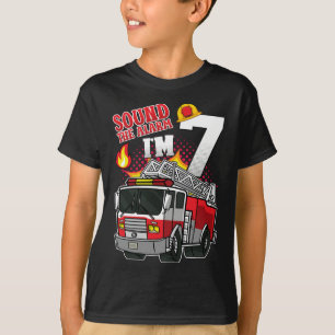 T-shirt Son L'alarme Je suis 7 pompier Garçon