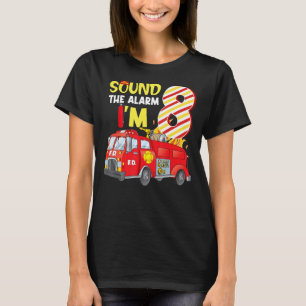 T-shirt Son L'alarme Je suis 8 Anniversaire Boy Fire Truck