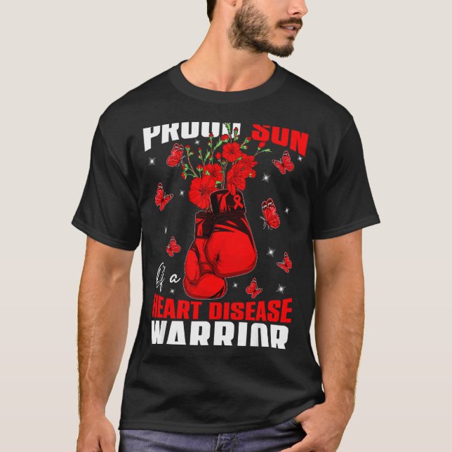 T-shirt Son Of A Heart Warrior Heart Disease Awareness Box (Devant)