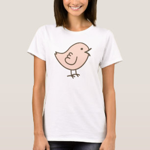 T-shirt Son petit art rose de vecteur d'inséparable