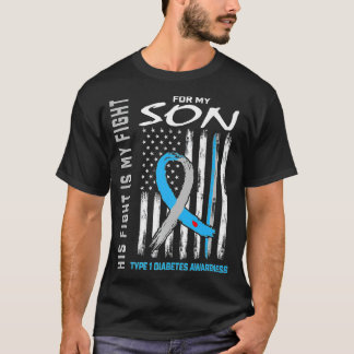 T-shirt Son Type One Diabète Sensibilisation Ruban America