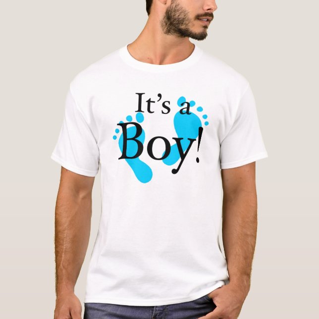 T-shirt Son un garçon - bébé, nouveau-né, célébration (Devant)