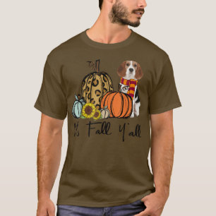 T-shirt Son Yall Beagle Chien Leopard Citrouille Tournesol