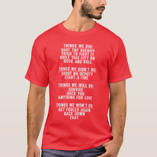 T-shirt Song Lyric Humor for Women Men Funny Guessing Musi