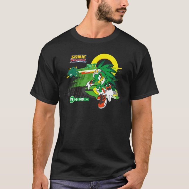 T-shirt Sonic Racing CrossWorlds Ready to Roll Jet retro (Devant)