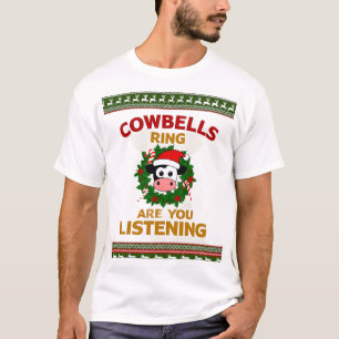 T-shirt Sonnailles de vache sonnez-vous à Noël Drôle C