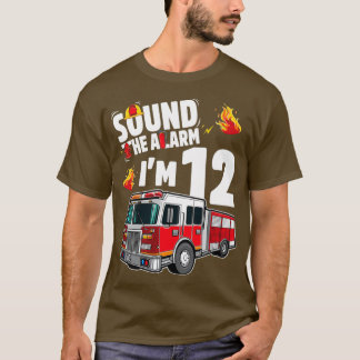 T-shirt Sonnez l'alarme Enfants Camion de feu 12e fête d'a