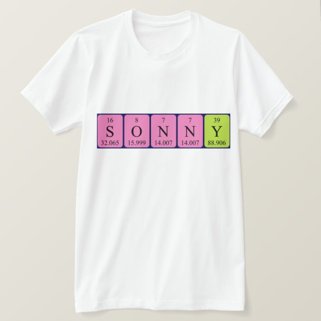 T-shirt Sonny nom de table périodique (Design devant)