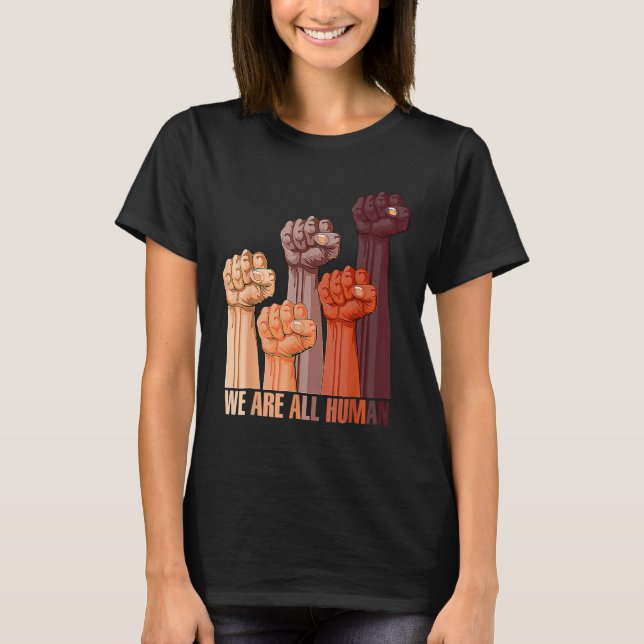 T-shirt Sont tous humains Noir Histoire Fierté Afrique Jun (Devant)