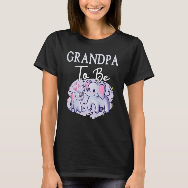 T-shirt Soon Grandpa To Be Elephants For Baby Shower Gende (Devant)