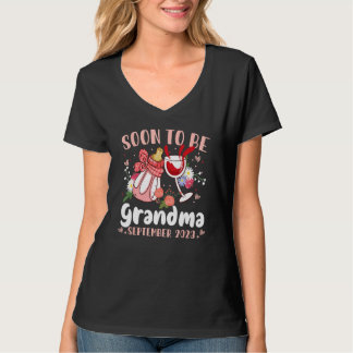 T-shirt Soon To Be Grandma September 2023 Grandma First Ti