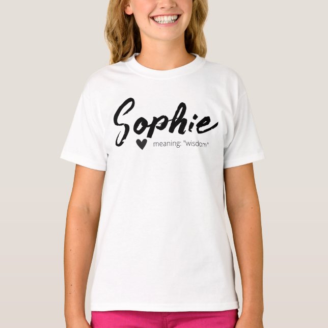 T-shirt Sophie Nom Signifiant Minimal Texte Moderne Filles (Devant)