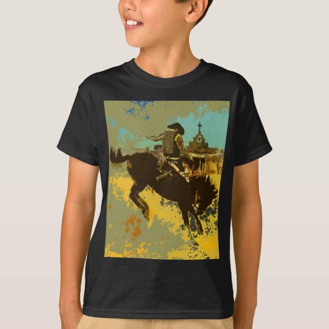 T-shirt s'opposant occidental sauvage de Bronco (Devant)
