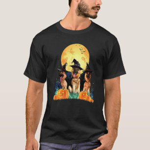 T-shirt Sorcier de berger allemand Citrouille Halloween Nu