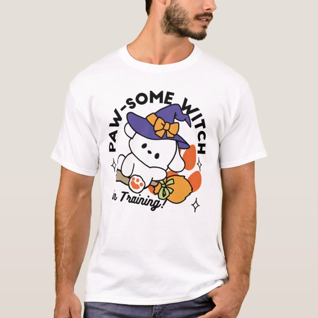 T-shirt Sorcière à mâcher en entraînement - Chien d'Hallow (Devant)
