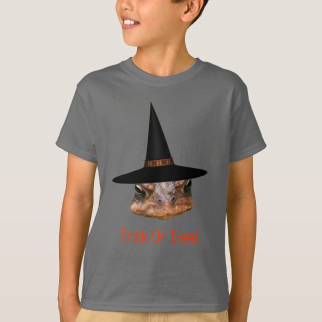 T-shirt Sorcière à visage crapaud Casquette Halloween mign (Devant)