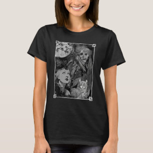 T-shirt Sorcière avec un chat et la Faucheuse Occult sombr