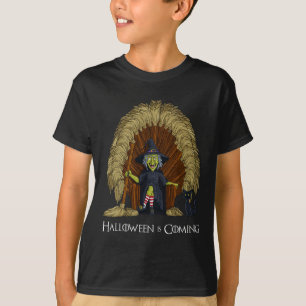 T-shirt Sorcière Chambres Trône Amusants Halloween Filles 