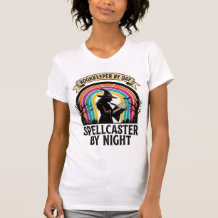 T-shirt Sorcière Comptable Rétro Halloween Comptabilité De