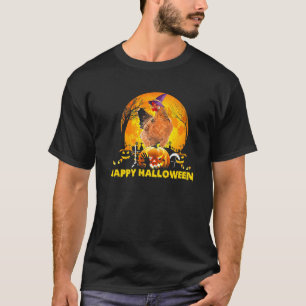 T-shirt Sorcière Coq Boo Ghost Citrouille effrayant Moon H