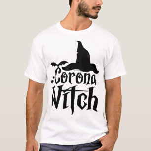 T-shirt Sorcière Corona Halloween , Drôle d'Halloween ,