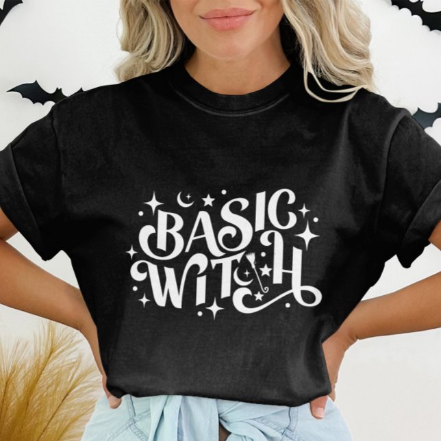 T-shirt Sorcière de base noir moderne femmes Halloween (Créateur téléchargé)