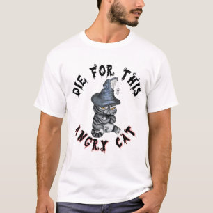 T-shirt Sorcière de chat en colère Halloween gothique