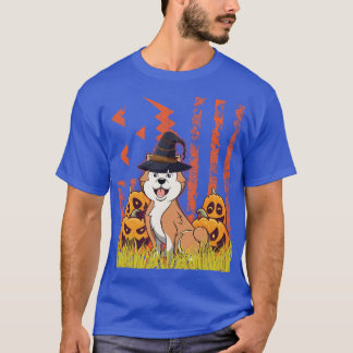 T-shirt Sorcière de chien Shiba Inu Dansant autour de Citr