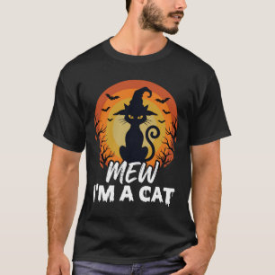 T-shirt Sorcière de Halloween Chat Miaou Je suis un Chat