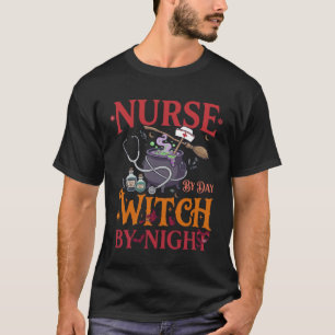 T-shirt Sorcière de jour de garde de nuit d'Halloween Chau