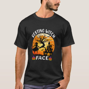 T-shirt Sorcière de repos visage drôle sorcière Halloween