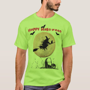 T-shirt Sorcière d'Halloween Lime Green
