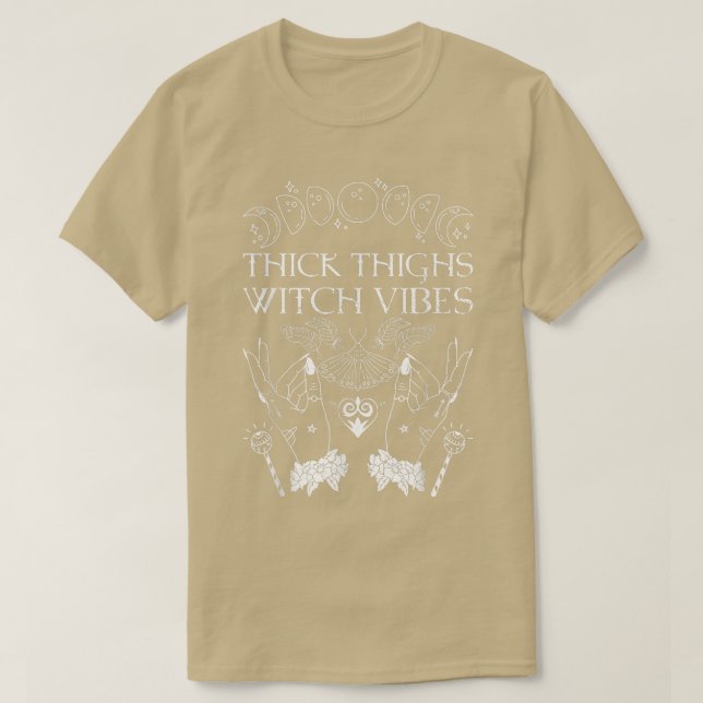 T-shirt Sorcière effrayante Croissant Lune Blackcraft Hall (Design devant)