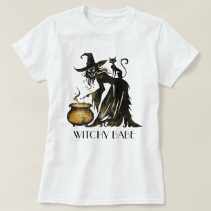 T-shirt Sorcière et chat