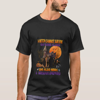 T-shirt Sorcière féminine sur vin elle a besoin d'un berge