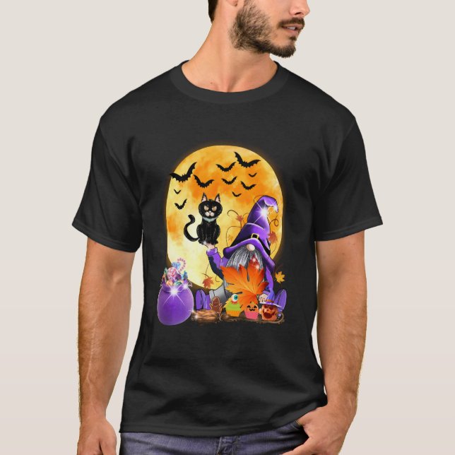 T-shirt Sorcière Gnome Halloween Costume Citrouille Automn (Devant)