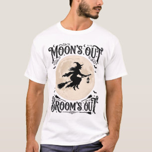 T-shirt Sorcière Halloween Lunes Dehors Balais Dehors