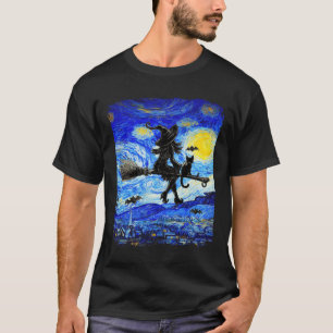 T-shirt Sorcière Halloween Starry Night Van Gogh Aesthétiq