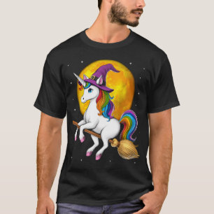 T-shirt Sorcière Licorne à Vélo sur Balai