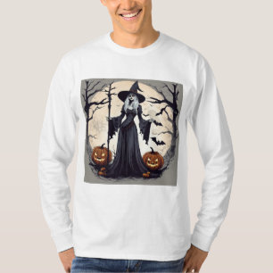 T-shirt Sorcière Pleine lune et Citrouilles