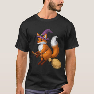 T-shirt Sorcière renarde chevauchant un balai