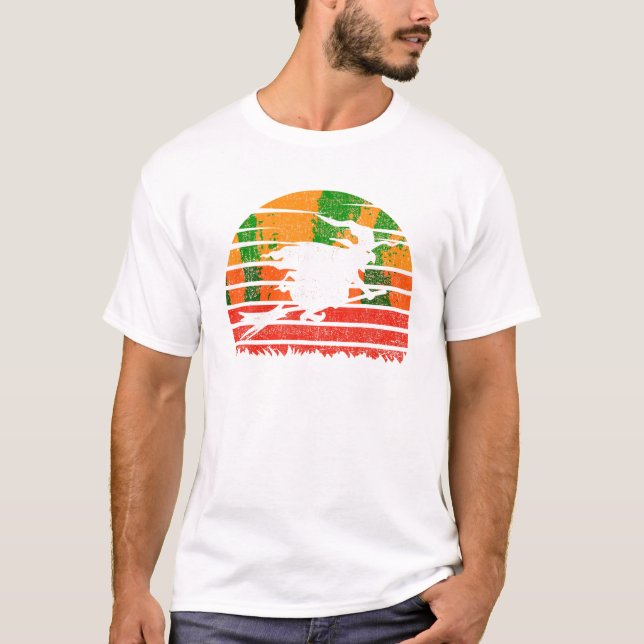 T-shirt Sorcière rétro Sunset Halloween (Devant)