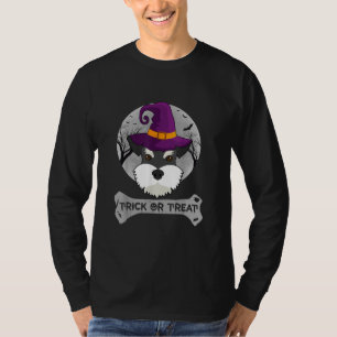 T-shirt Sorcière Schnauzer Trick Ou Traiter Drôle Chien Ha