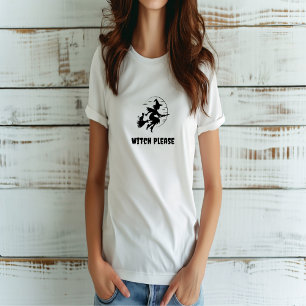 T-shirt Sorcière S'il vous plaît Black and White femmes Ha