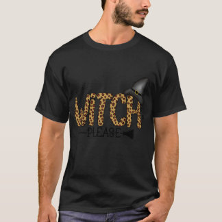 T-shirt Sorcière S'il vous plaît Leopard Halloween ami